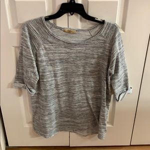 Grey & white knit top